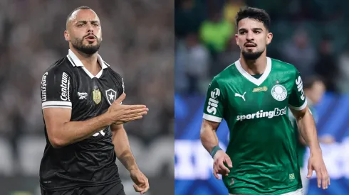 Botafogo, segundo comentaristas do Grupo Globo, é favorito contra o Palmeiras. Fotos: Thiago Ribeiro/AGIF e Marcello Zambrana/AGIF.
