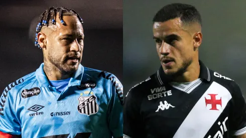 Neymar e Coutinho se enfrentam em Santos x Vasco. Foto: Raul Baretta/ Santos FC e Marlon Costa/AGIF