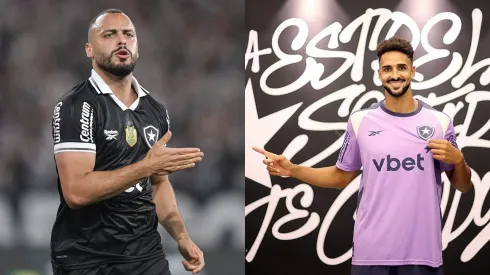 Arthur Cabral e Chris Ramos, jogadores do Botafogo. Fotos: Thiago Ribeiro/AGIF e Vítor Silva/Botafogo.