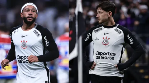 Depay e Garro em ação pelo Corinthians – Fotos: Ettore Chiereguini/AGIF e Fabio Giannelli/AGIF