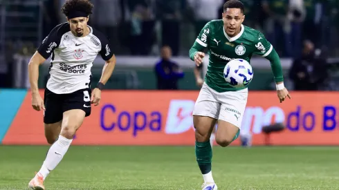 André Ramalho e Vitor Roque em ação no Dérbi Paulista – Foto: Marcello Zambrana/AGIF