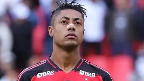 Bruno Henrique durante partida entre LDU e Flamengo, pela Libertadores. Foto: Franklin Jacome
