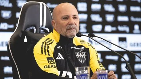 Sampaoli foi apresentado pelo Atlético-MG. Foto: Pedro Souza/Atlético