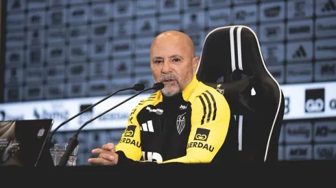 Sampaoli foi apresentado no Galo. Foto: Pedro Souza/Atlético