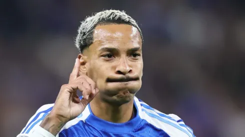 MG – BELO HORIZONTE – 30/08/2025 – BRASILEIRO A 2025, CRUZEIRO X SAO PAULO – Matheus Pereira jogador do Cruzeiro comemora seu gol durante partida contra o Sao Paulo no estadio Mineirao pelo campeonato Brasileiro A 2025.