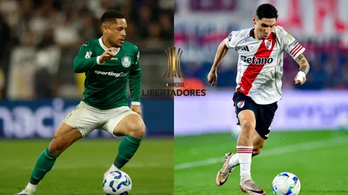 Vitor Roque do Palmeiras e Gonzalo Montiel do River Plate – Foto: Miguel Schincariol/Getty Images e Marcelo Endelli/Getty Images