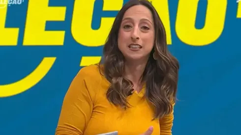 Renata Mendonça comentando no Sportv – Foto: Reprodução/Sportv
