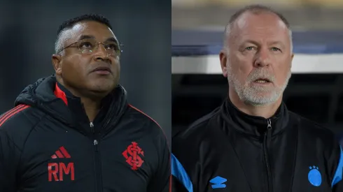 Roger e Mano Menezes não vivem bom momento no comando de suas equipes. Fotos: Anderson Romão/AGIF e Thiago Ribeiro/AGIF