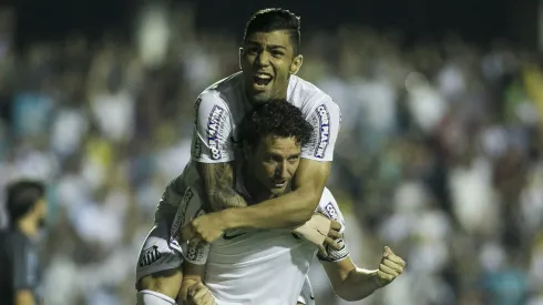 SAO JOSE DOS CAMPOS- SP – 15/04/2015 – COPA DO BRASIL 2015/SANTOS X LONDRINA – Elano comemora primeiro gol do Santos durante partida de volta da primeira-fase da Copa do Brasil 2015, no estadio Martins Pereira na cidade de Sao Jose dos Campos/SP. foto:Daniel Vorley/AGIF.