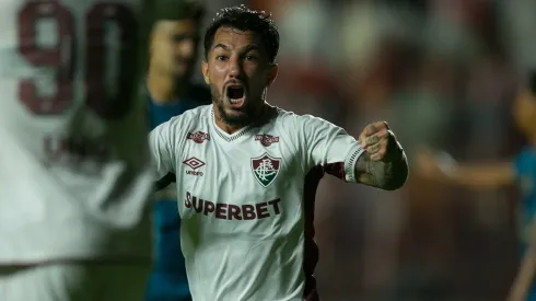 PE – RECIFE – 01/10/2025 – BRASILEIRO A 2025, SPORT X FLUMINENSE – Lucho Acosta jogador do Fluminense comemora seu gol durante a partida contra o Sport na Ilha do Retiro em Recife (PE), pelo Campeonato Brasileiro Serie A 2025. Foto: Marlon Costa/AGIF