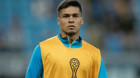 RS – PORTO ALEGRE – 08/04/2025 – COPA SUL-AMERICANA 2025, GREMIO X ATLETICO GRAU – Matias Arezo jogador do Gremio durante partida contra o Atletico Grau no estadio Arena do Gremio pelo campeonato Copa Sul-americana 2025. Foto: Liamara Polli/AGIF