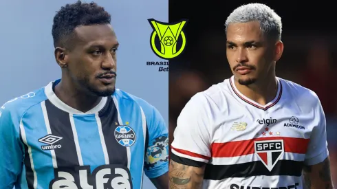 Edenilson do Grêmio e Luciano do São Paulo – Fotos: Liamara Polli/AGIF e Marcello Zambrana/AGIF