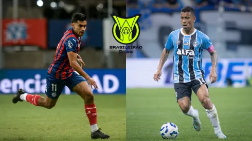 Rodrigo Nestor do Bahia e Marcos Rocha do Grêmio – Fotos: Jhony Pinho/AGIF e Maxi Franzoi/AGIF