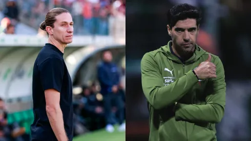 Filipe Luís x Abel Ferreira. Foto: Luiz Erbes/AGIF – Ettore Chiereguini/AGIF