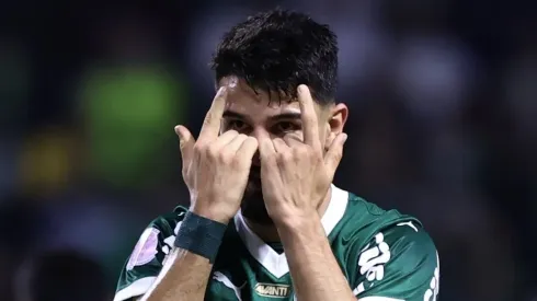 SP – SAO PAULO – 01/10/2025 – BRASILEIRO A 2025, PALMEIRAS X VASCO – Flaco Lopez jogador do Palmeiras comemora seu gol durante partida contra o Vasco no estadio Arena Allianz Parque pelo campeonato Brasileiro A 2025. Foto: Marcello Zambrana/AGIF