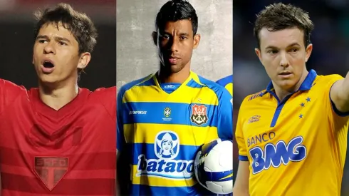 Relembre algumas camisas que fizeram história negativamente. Fotos: Moises Nascimento/AGIF, Divulgação/Flamengo e Washington Alves/Getty Images