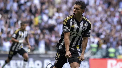 Alan Franco comemora seu gol pelo Atlético-MG. Foto: Fernando Moreno/AGIF