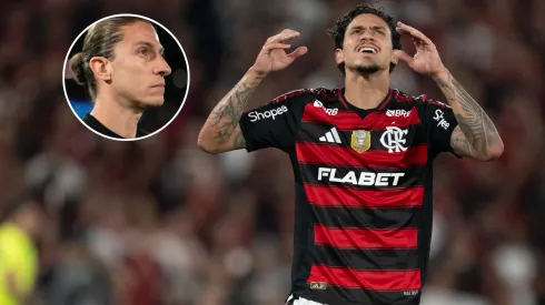 Filipe Luís abre o jogo sobre o Flamengo jogar sem Pedro contra o Racing. Foto: Jorge Rodrigues/AGIF