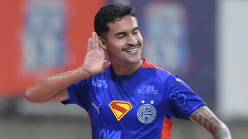 Rodrigo Nestor jogador do Bahia comemora seu gol durante partida contra o Grêmio – Foto: Jhony Pinho/AGIF