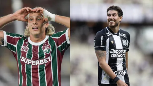 Canobbio e Pedro Raul vão se enfrentar em Fluminense x Ceará – Fotos: Thiago Ribeiro/AGIF e Baggio Rodrigues/AGIF