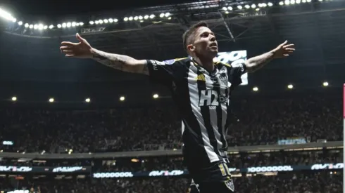 Bernard jogador do Atlético-MG comemora seu gol diante do Del Valle na Sul-Americana – Foto: Pedro Souza / Atlético