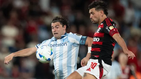 De Arrascaeta, jogador do Flamengo, durante partida contra o Racing no estadio Maracanã pelo campeonato Copa Libertadores 2025. Foto: Jorge Rodrigues/AGIF