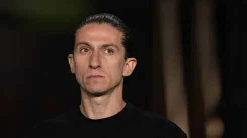 Filipe Luís durante jogo do Flamengo