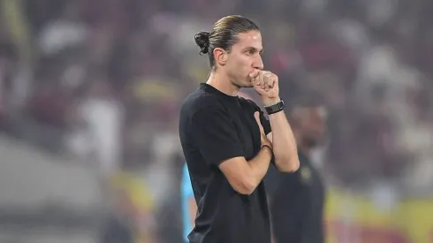 Filipe Luís técnico do Flamengo durante partida contra o Sport – Foto: Thiago Ribeiro/AGIF