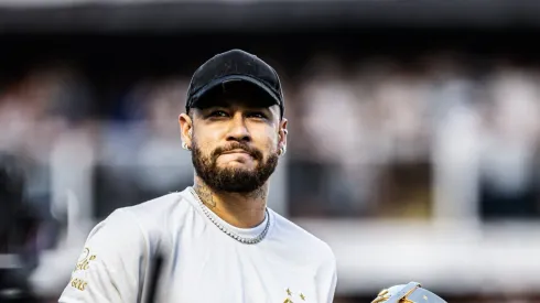 SP – SANTOS – 31/03/2024 – PAULISTA 2024, SANTOS X PALMEIRAS – FINAL – Neymar Junior ex jogador do Santos durante partida contra o Palmeiras no estadio Vila Belmiro pelo campeonato Paulista 2024.