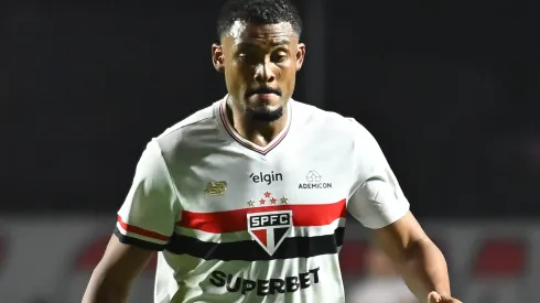 Sabino, jogador do Sao Paulo, durante partida contra o Ceara no estadio Morumbi pelo campeonato Brasileiro A 2025. Foto: Jota Erre/AGIF