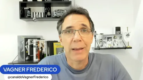Vagner Frederico, jornalista e setorista do Santos.
Foto: Reprodução/Canal YouTube