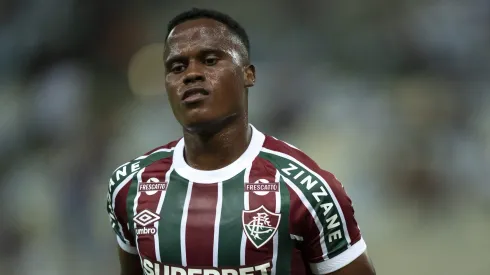 RJ – RIO DE JANEIRO – 14/05/2025 – COPA SUL-AMERICANA 2025, FLUMINENSE X UNION ESPANOLA – Jhon Arias jogador do Fluminense durante partida contra o Union Espanola no estadio Maracana pelo campeonato Copa Sul-americana 2025.