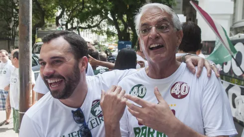 Celso Barros ao lado de Mario Bittencourt, atual presidente do Fluminense em 2016. Foto: Armando Paiva/AGIF