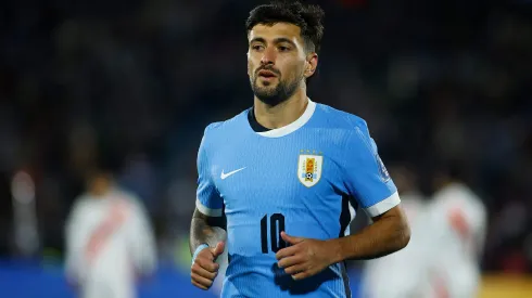 Arrascaeta, do Flamengo, em ação com a camisa do Uruguai – Foto: Getty Images