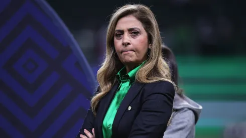 Leila Pereira antes del partido del Palmeiras
