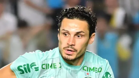 Veiga durante partida do Palestra na Vila Belmiro