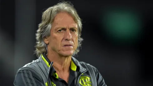 Jorge Jesus quando técnico do Flamengo durante partida. Foto: Thiago Ribeiro/AGIF