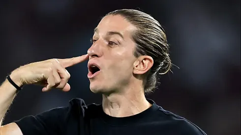 Filipe Luís, técnico do Flamengo em partida pelo campeonato brasileiro (Foto: Buda Mendes/Getty Images)