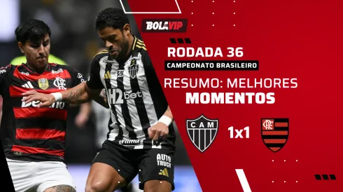 Atlético-MG e Flamengo empatam na Arena MRV. Foto: Pedro Vilela/Getty Images