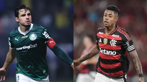 Veiga e Bruno Henrique são destaques em suas equipes. Fotos: Ettore Chiereguini/AGIF e Thiago Ribeiro/AGIF