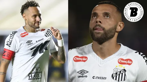 Neymar e Guilherme em ação pelo Santos – Fotos: Mauricio De Souza/AGIF e Anderson Romão/AGIF