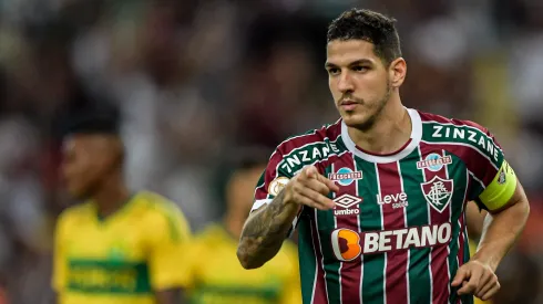 RJ – RIO DE JANEIRO – 13/05/2023 – BRASILEIRO A 2023, FLUMINENSE X CUIABA – Nino jogador do Fluminense comemora seu gol durante partida contra o Cuiaba no estadio Maracana pelo campeonato BRASILEIRO A 2023. Foto: Thiago Ribeiro/AGIF