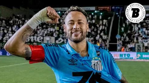 Neymar durante comemoração da vitória no Alfredo Jaconi