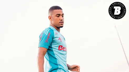 Samuel Lino jogador do Flamengo durante treinamento em Doha, no Catar