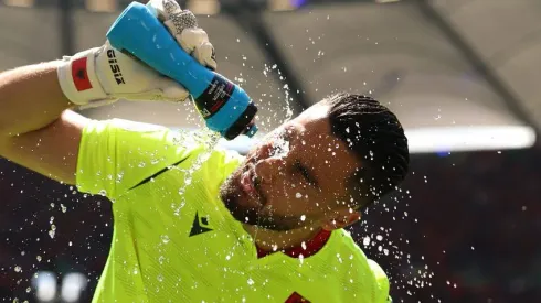 Hidratação entre Albania e Croácia. Foto: Julian Finney/Getty Images