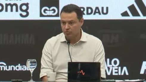 Rafael Menin mandatário da SAF do Atlético-MG durante coletiva de imprensa