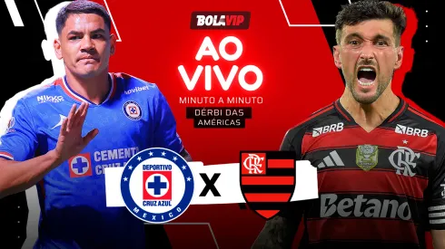 Cruz Azul x Flamengo é transmitido ao vivo pelo Bolavip Brasil. Fotos: Manuel Velasquez/Getty Images e Dhavid Normando/Getty Images