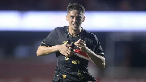 SP – SAO PAULO – 24/08/2025 – BRASILEIRO A 2025, SAO PAULO X ATLETICO-MG – Pablo Maia jogador do Sao Paulo comemora seu gol durante partida contra o Atletico-MG no estadio Morumbi pelo campeonato Brasileiro A 2025. Foto: Alan Morici/AGIF