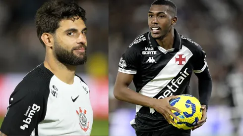 Yuri Alberto e Rayan vão se enfrentar em Corinthians x Vasco – Fotos: Joisel Amaral/AGIF e Alexandre Loureiro/AGIF