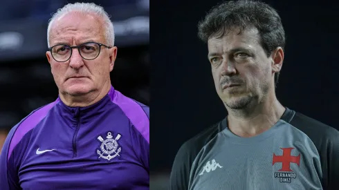 Dorival Jr e Diniz vão se enfrentar na final da Copa do Brasil – Fotos: Fabio Giannelli/AGIF e Thiago Ribeiro/AGIF